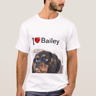 T-shirt I Love My Dog photo personnalisée