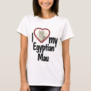 T-shirt I Love My Egyptian Mau - Cute Heart Cat Photo