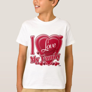 T-shirt I Love My Family red - coeur