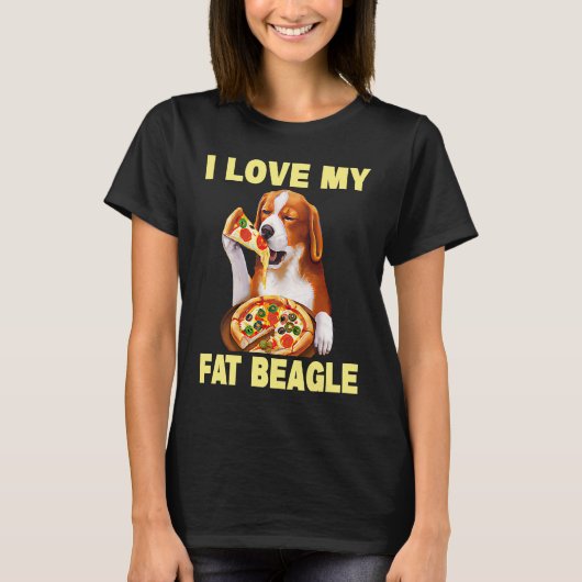 T-shirt I Love My Fat Beagle  Beagle Dog  1 (Devant)
