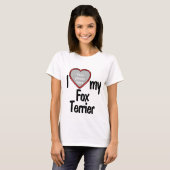 T-shirt I Love My Fox Terrier - Coeur mignon Photo Cadre C (Devant entier)