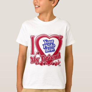 T-shirt I Love My Friend red heart - photo