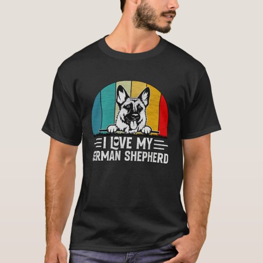 T-shirt I love my German Shepherd Dog  Saying (Devant)