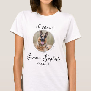 T-shirt I Love My German Shepherd Photo personnalisée Chie