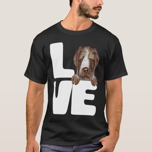 T-shirt I Love My German Wirehaired Pointer Dog (Devant)