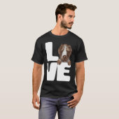 T-shirt I Love My German Wirehaired Pointer Dog (Devant entier)