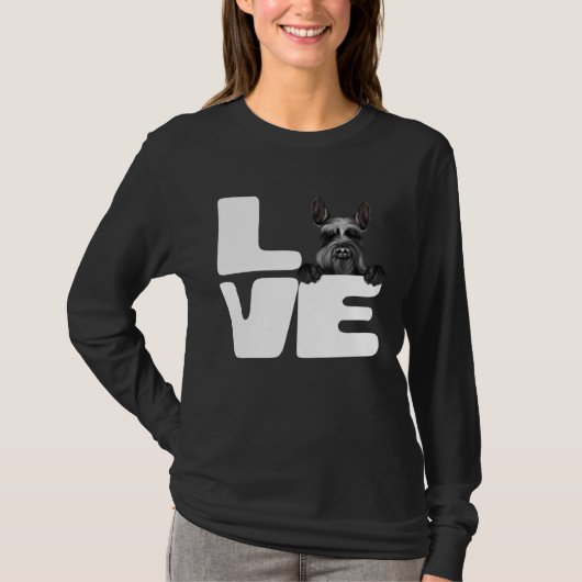 T-shirt I Love My Giant Schnauzer Dog (Devant)