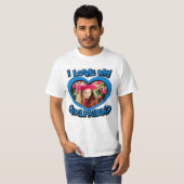 T-shirt I Love my Girlfriend Bubble Heart Frame Blue (Devant entier)
