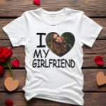 T-shirt I Love My Girlfriend Heart Photo personnalisée<br><div class="desc">I Love My Girlfriend Heart Photo personnalisée</div>