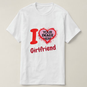 T-shirt I Love My Girlfriend I heart GF - votre photo ici