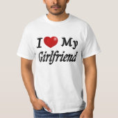 T-shirt I Love My Girlfriend mignon texte noir (Devant)