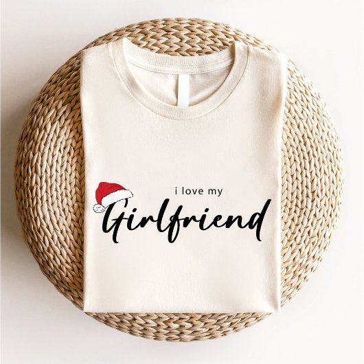 T-shirt I Love My Girlfriend Noël Blanc tendance