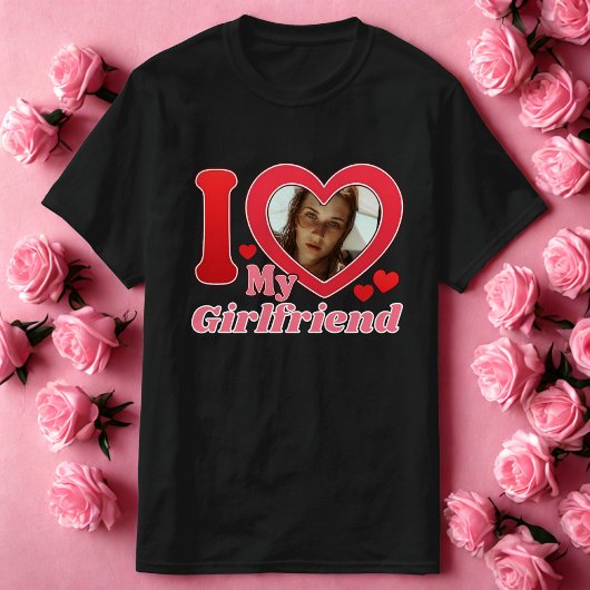 T-shirt I Love My Girlfriend Petit ami Femme Mari Photo
