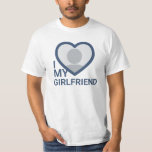 T-shirt I Love My Girlfriend Photo<br><div class="desc">Créez votre propre Navy Blue I Love My Girlfriend Photo Text T-Shirt avec ce modèle chemise moderne et drôle avec une police sans serif moderne cool et photo de petite amie dans un coeur rouge immense. Ajoutez votre propre photo, votre nom ou tout texte personnalisé. Vous pouvez facilement changer le...</div>