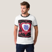 T-shirt I Love My Girlfriend Photo Coeurs rouges Noir (Devant entier)