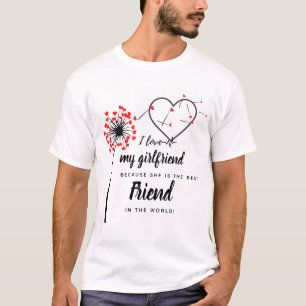 T-shirt I Love My Girlfriend PHOTO Don Coeur personnalisé
