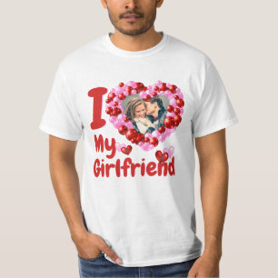T-shirt I Love My Girlfriend Photo personnalisée