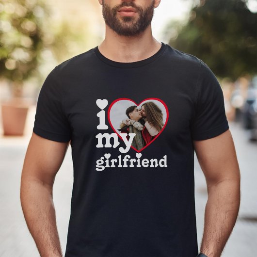T-shirt I Love My Girlfriend Photo personnalisée