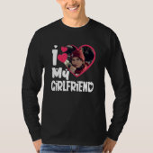 T-shirt I Love My Girlfriend Photo personnalisée (Devant)
