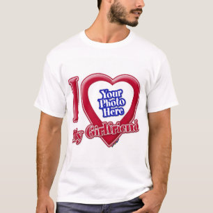 T-shirt I Love My Girlfriend Photo Red Heart