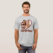 T-shirt I Love My Girlfriend Retro Photo (Devant entier)