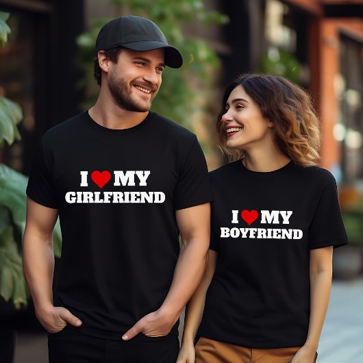 T-shirt I Love My Girlfriend Saint Valentin Coeur