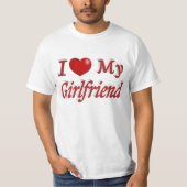 T-shirt I Love My Girlfriend texte rouge mignon (Devant)
