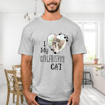 T-shirt I Love My Girlfriend's Cat Custom Cute Heart Photo<br><div class="desc">Qui aimez-vous vraiment ? Votre petite amie ou son chat ! Offrez un cadeau parfait à votre petit ami cette journée de valentines avec cette drôle de chemise amoureux des chats ! Un must pour chaque amoureux des chats, chat maman et chat papa ! Un tour amusant sur I Love...</div>