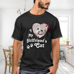 T-shirt I Love My Girlfriend's Cat Custom Heart Photo<br><div class="desc">Qui aimez-vous vraiment ? Votre petite amie ou son chat ! Offrez un cadeau parfait à votre petit ami cette journée de valentines avec cette drôle de chemise amoureux des chats ! Un must pour chaque amoureux des chats, chat maman et chat papa ! Un tour amusant sur I Love...</div>