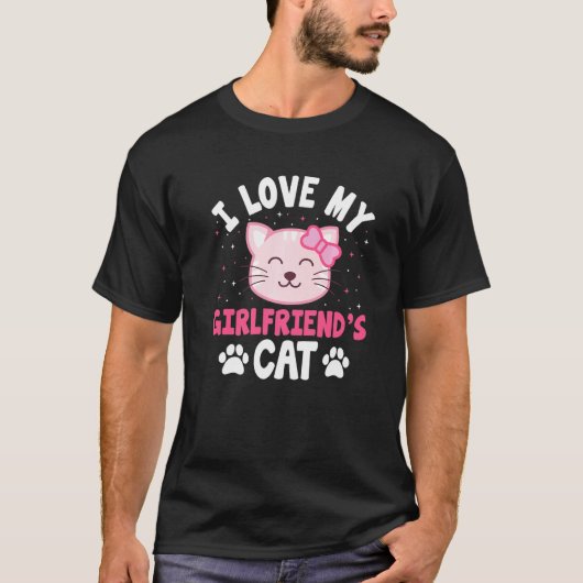 T-shirt I Love My Girlfriends Chat Feline Chat Propriétair (Devant)