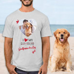 T-shirt I Love My Girlfriend's Papa Photo personnalisée<br><div class="desc">Tu sais que tu dois passer par papa pour aller à la fille ! Offrez un cadeau parfait à votre petit ami ce jour de valentines avec cette chemise de petite amie amusante ! Un must pour chaque petite amie, petit ami, fille père ! Une tournure amusante sur I Love...</div>