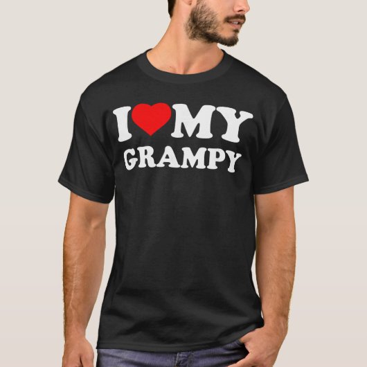 T-shirt I Love My Grampy Heart funny (Devant)