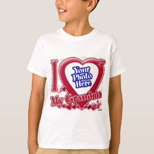 T-shirt I Love My Grand-mère coeur rouge - photo
