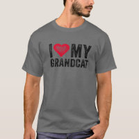 I Love My Grandcat Red Heart Cat Pet Lover Funny V