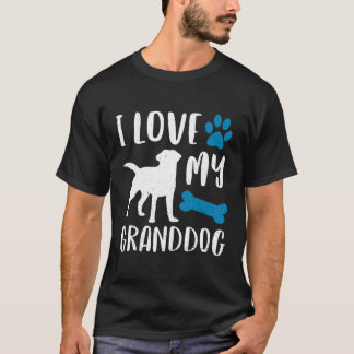 T-shirt I Love My Granddog Chemise Labrador Retriever Chie
