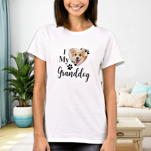 T-shirt I Love My Granddog Personalized Grandma Pet Photo