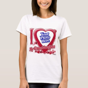 T-shirt I Love My Grandgirl coeur rouge - photo