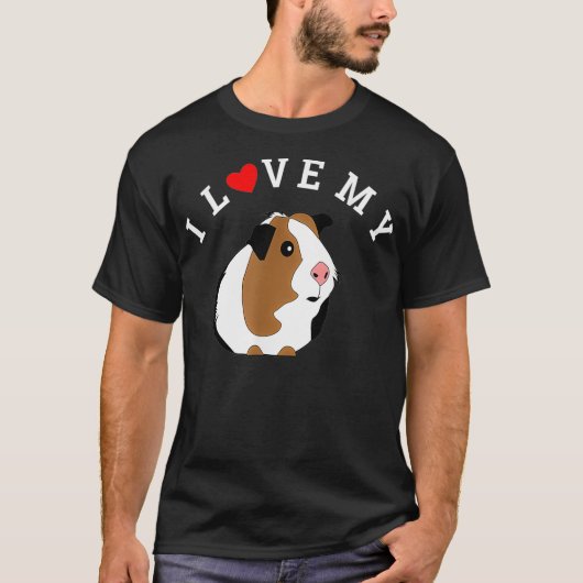 T-shirt I Love My Guinea Pig Animal Lover (Devant)