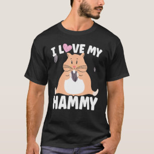 T-shirt I Love My Hammy Hamster Propriétaire Fluffy Rodent