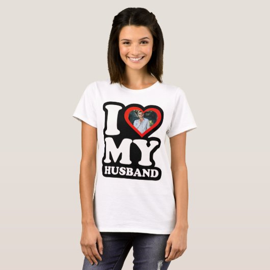 T-shirt I Love My Husband 1974 - Photo personnalisée (Devant entier)
