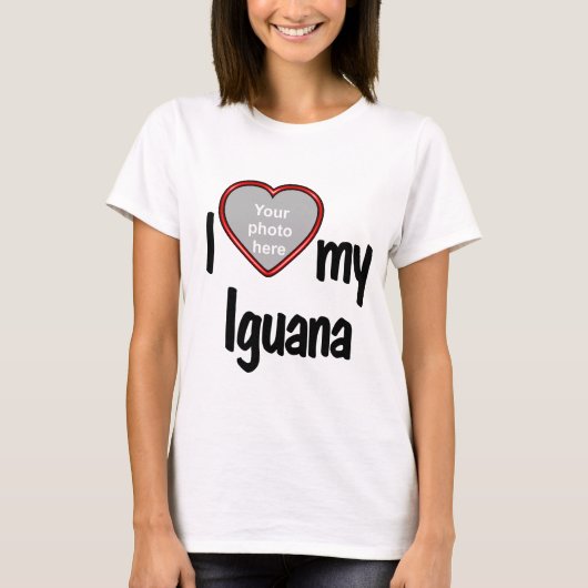 T-shirt I Love My Iguana - Cadre photo Coeur Rouge mignon (Devant)