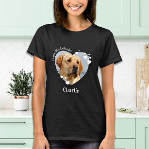 T-shirt I Love My Labrador Custom Cute Heart Pet Chien Pho