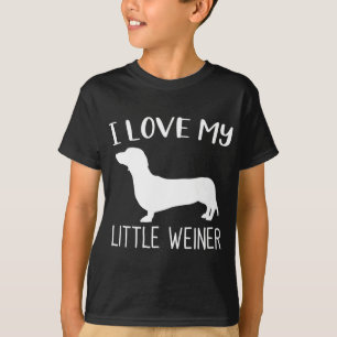 T-shirt I Love My Little Weiner Dachshund Amoureux des chi