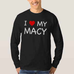 T-shirt I Love My Macy Prénom Red Heart