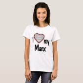 T-shirt I Love My Manx - Red Heart Shaped Photo Chat (Devant entier)