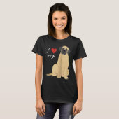 T-shirt I Love My Mastiff Dog  Raglan Baseball (Devant entier)