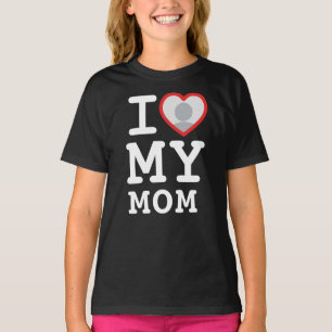 T-shirt I Love My Mom Photo Texte Fille