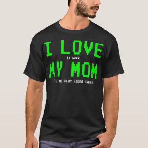 T-shirt I Love My MomGamer Cadeaux pour Ados garçons Vi