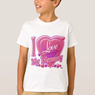 T-shirt I Love My Mommy rose/violet - coeur