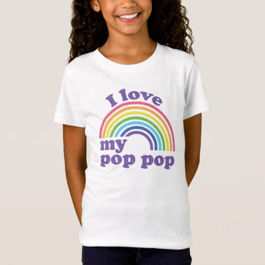 T-Shirt I Love My Pop Pop - Joli Arc-en-ciel (Devant)
